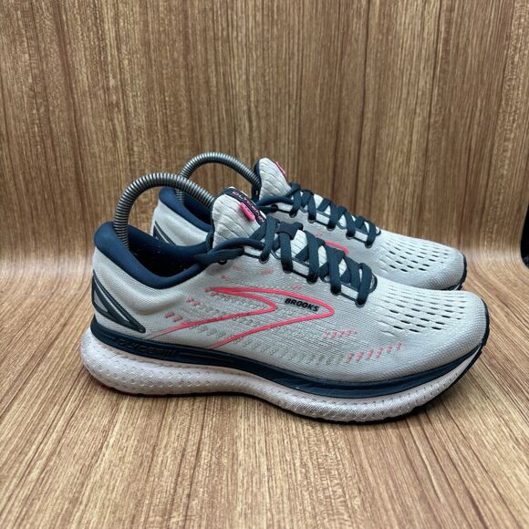 Brooks Glycerin 19 Running Shoes Ice Flow Navy Pink Women's Size 8.5 B Sneakers - Picture 1 of 9